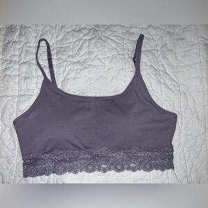 Pact organic cotton smooth cup plum Purple Lace Bralette XL Adjustable Strap bra